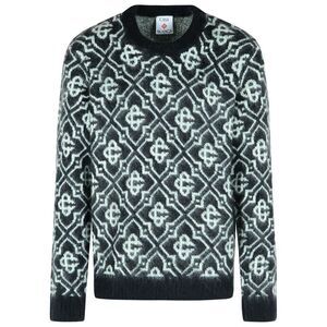 Casablanca Black Mohair Blend Monogrammed Sweater Men